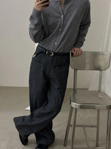 [ESSENTIAL LINE] Round neck basic cardigan(2color)