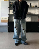 SV ice damage denim pants