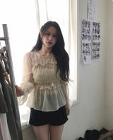 メリーンパフストラップシャーリングシフォンbl