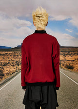  Pique collar oversized fit sweatshirts Burgundy