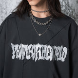 カッティングロゴオーバーサイズフィットTシャツ (DARK GRAY)