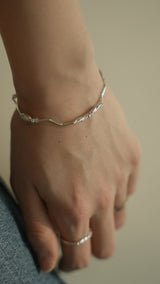 Sea of Youth, silver bracelet_March Birthstone