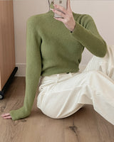 Hairy turtleneck knit