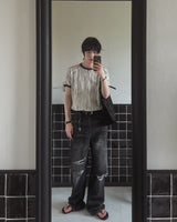 G-Bee pattern リンガー半袖Tシャツ