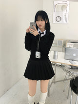 ベーシックVネックニット（4色）