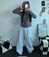 LINE POINT BALLOON WIDE LONG PANTS 🖤🤍🩶3COLOR