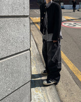 No.0674 C parachute denim wide PT