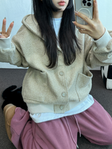 テリーシープ🐑☁🤎フーディーカーディガンジャケット🤎💛🖤3カラー