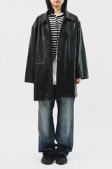 (W) Madam Half Leather Coat