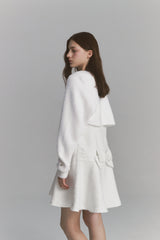 Fur Ribbon Bolero White