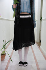 Butterfly lace unbal skirt (2color)