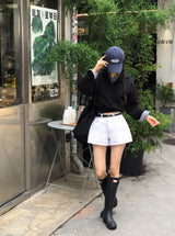 [BELLIDE MADE] Almonds, color cropped sweat