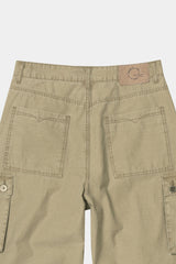 Vintage Military Capri Cargo Pants (Washed Beige)