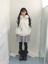 line and pleated dress