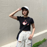 KIRSH X TOKYO ビックチェリークロップTシャツ【ブラック】