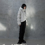 BANDED SLEEVE CURVE PUFFER