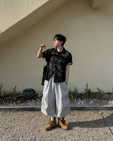 Veluke Belt Cargo Bermuda Pants