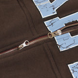 Damage Spray Key Hood Zip-up (Brown)