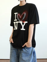 Love NY printing half sleeve 2C