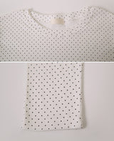 ドットラウンドフリルレイヤードロングスリーブTシャツ（3色）