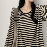 Romu Loose Fit Stripe Dangara Long Sleeve T-shirt