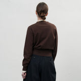 GNRL ロゴ入りスタンダード長袖カーディガン [DARK BROWN]