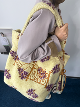 UnsocialNight 秋冬新作 オリジナル刺繍 ふわふわボアの可愛いトレンドバッグ ワンショルダー＆ハンドバッグ 親子バッグ