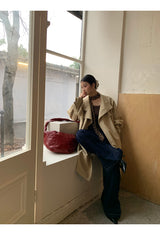 high-end wide long trench coat