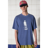 PIGMENT STRIPE T SHIRT / BLUE