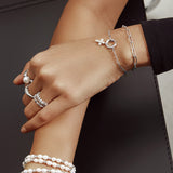 Pave Sparkle 925 Silver +Rhodium Ring R061-05H