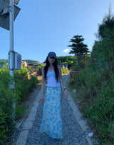 AROHA Flower Flared Long Skirt