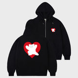 [UNISEX] ベアハートバックプリントフーディー