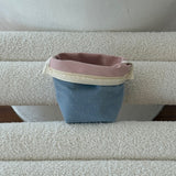 classic pouch_corduroy dot skyblue
