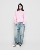 25FW WOMAN ラウンドフォントレタリングクロップスウェット ライトピンク