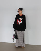 [UNISEX] ボーティー, ナッピング, オーバーサイズフィットスウェットシャツ