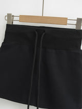 Contrast String Waist Mini Skirt 231809644