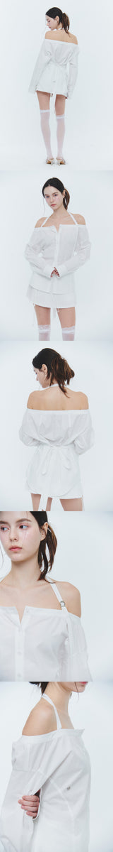 SARA HALTER SHIRT white