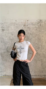 Lace nylon pocket strap cargo pants