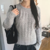 Napol wool back slit string ribbed knitwear