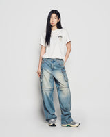 25FW WOMAN ファジーフォントドラゴン半袖Tシャツ