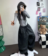 OVER BALLOON CURVE DENIM LONG PANTS 🖤💙2COLOR