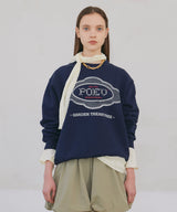 Lace Applique Sweatshirt - Navy