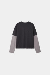 Slub crop layered tee