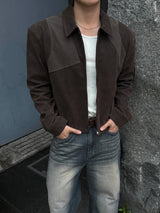 Luen Contrasted leather jacket