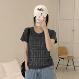 Tape Lettering Loose Slim-Fit Short-Sleeved T-shirt (3 colors)