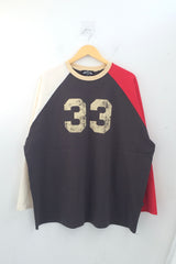 Number-printed color long sleeve