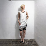 KNOTTED BUTTON LACE TANK