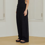 Linen Wide Pants (BLACK)