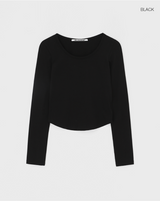 [B-BASIC] ベーシックコットンモーダルUネック長袖Tシャツ (2 SIZE)