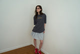 Stripe flare skirt_skyblue